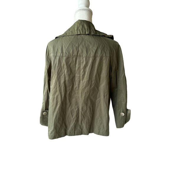 TALBOTS Womens Olive Green Spring Jacket Size 14P - Picture 3 of 5